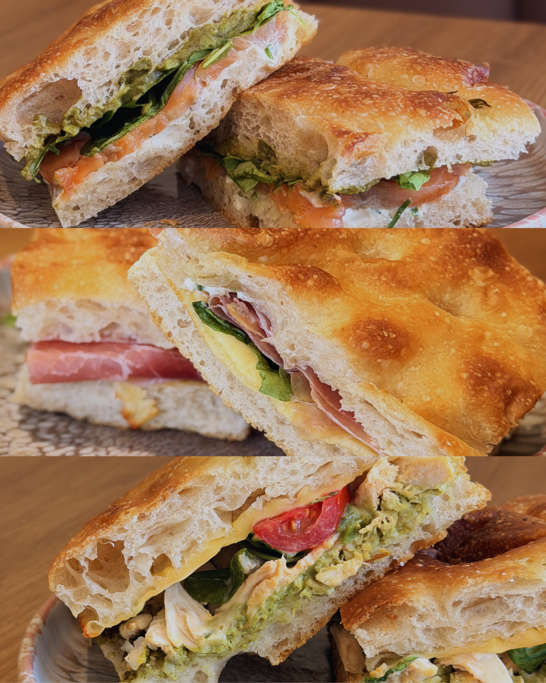 Sandwiches de focaccia